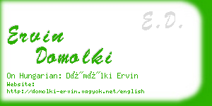 ervin domolki business card